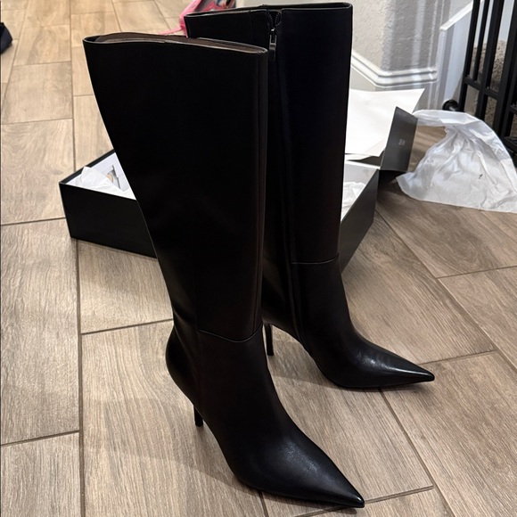 Nine West Gerty black leather Knee High Boots